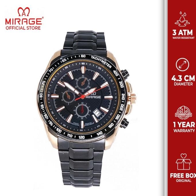 Jam Tangan Pria Mirage 8305Ph Hitam Rosegold