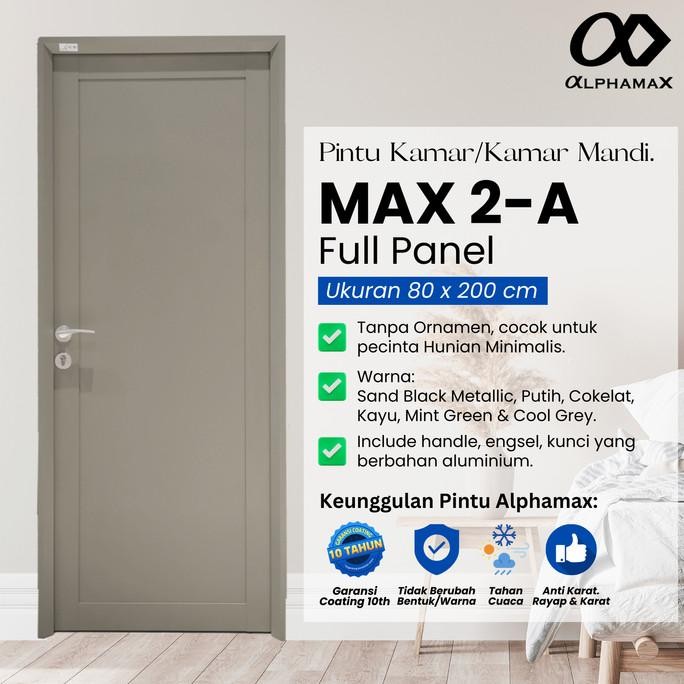Produk Baru ALPHAMAX Max 2-A Pintu Rumah Pintu Kamar Pintu Aluminium 80 x 200 cm