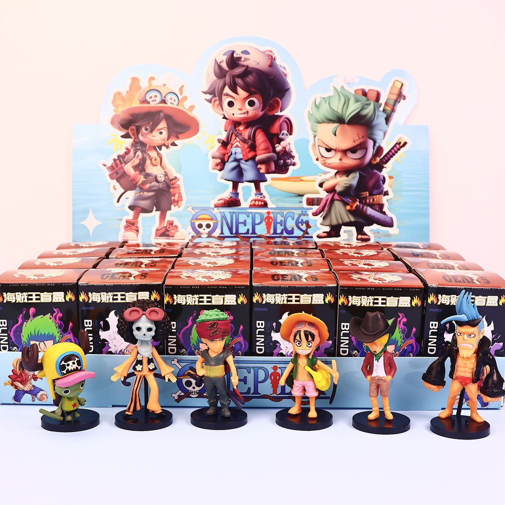 Kotak Buta Figur One Piece pvc Luffy Zoro Nami Boa Hancock Shanks Model Anime Mainan Anak Grosir H2H