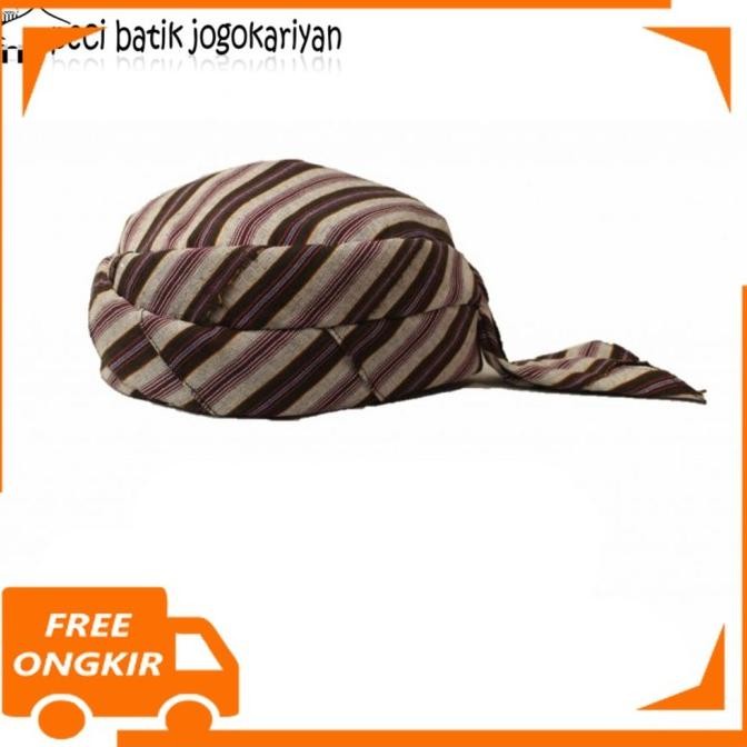 Peci Batik Jogokariyan JOGOKARYAN Motif Lurik Wungu Kopeah Songkok