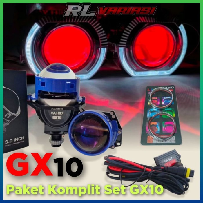 Promo Vahid E10 Biled Projector 3 Inch Purple Lens Paket Komplit Set E10