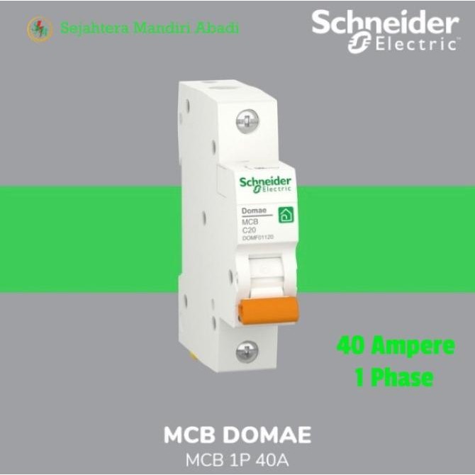 terbaru mcb 40 ampere 1 phase domae 6ka schneider original merlin gerin