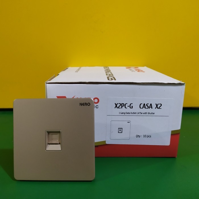 outlet data cat5e lan internet nero casa x2 gold