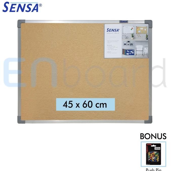 

Softboard Cork Pin Board / Papan Mading Gantung Sensa 45 x 60 cm