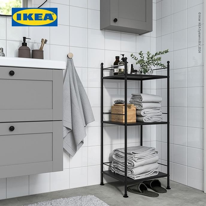 BARANG TERLARIS IKEA FRSJN Unit Rak Kamar Mandi Serbaguna Hitam 40x96 cm