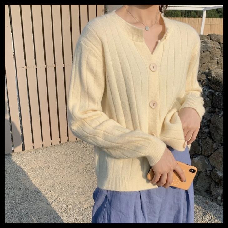 terbaru import woman stripes knit cardigan kardigan rajut wanita mantel jaket promo