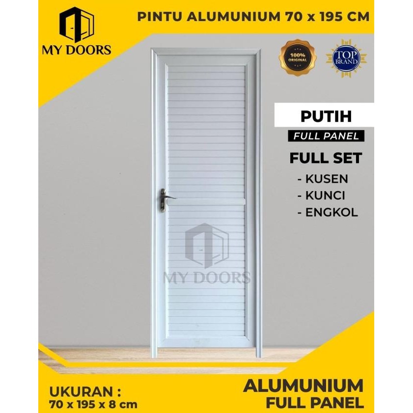 Produk Baru Pintu Kamar Mandi Aluminium Minimalis Full Panel + Kunci Handel Mewah