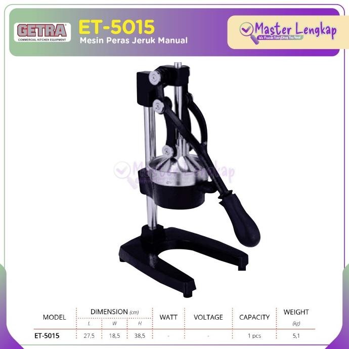 

SALE! GETRA HAND JUICER MESIN PERAS JERUK MANUAL ET-5015 / ET5015 / ET 5015