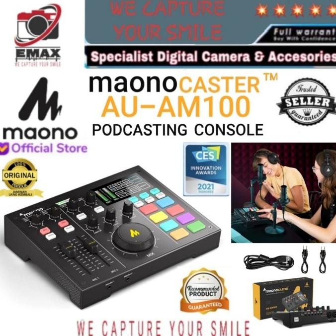 Terlaris Maono Caster AU AM100 Podcast Console Mixer USB Soundcard MaonoCaster