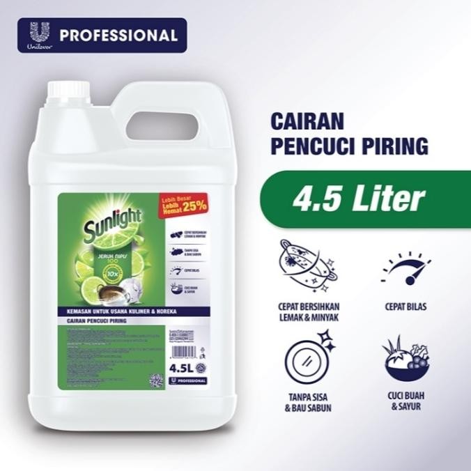 

SALE! SUNLIGHT PROFESSIONAL SABUN CUCI PIRING JERUK NIPIS 4,5 L