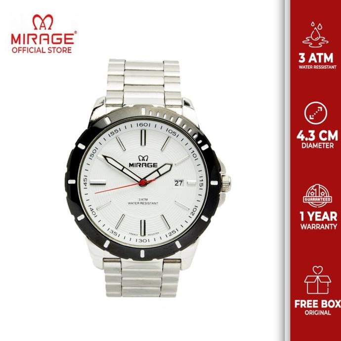 Mirage Terbaru Jam Tangan Pria Mirage Original Silver 8549M Pp