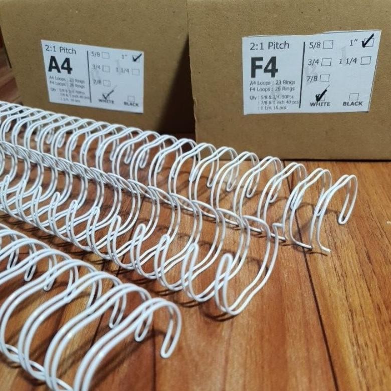 

ZOE WAT / RING KAWAT JILID (NO.16) 1" INCH F4 ATAU A4 WIRE 2:1 26 ATAU 23 LOOPS ISI 40PCS PER BOX