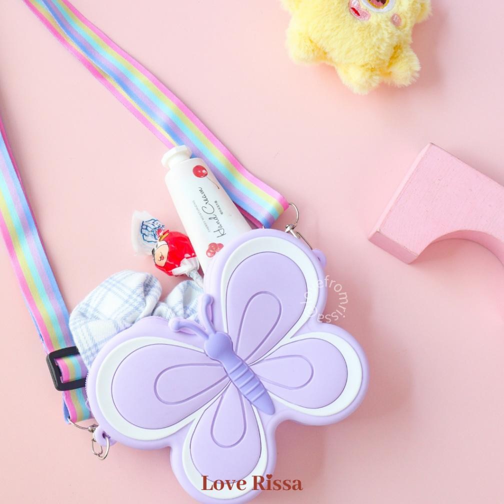 CR - [RISSA] Tas Butterfly Tas Jelly Silikon Mini Cute Jelly Bag Sling Bag Kecil Cantik Tas Anak Ana