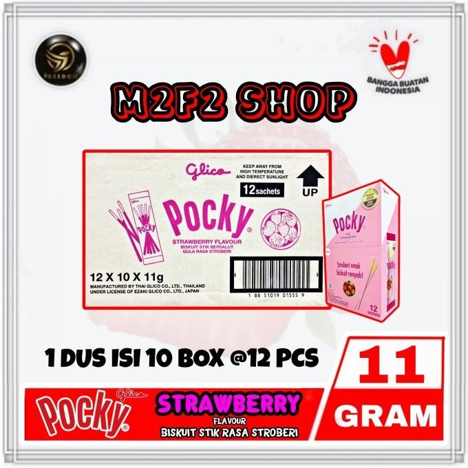 

Ele Pocky Biskuit Stroberi Stik | Strawberry Flavour 11 Gr (Karton)