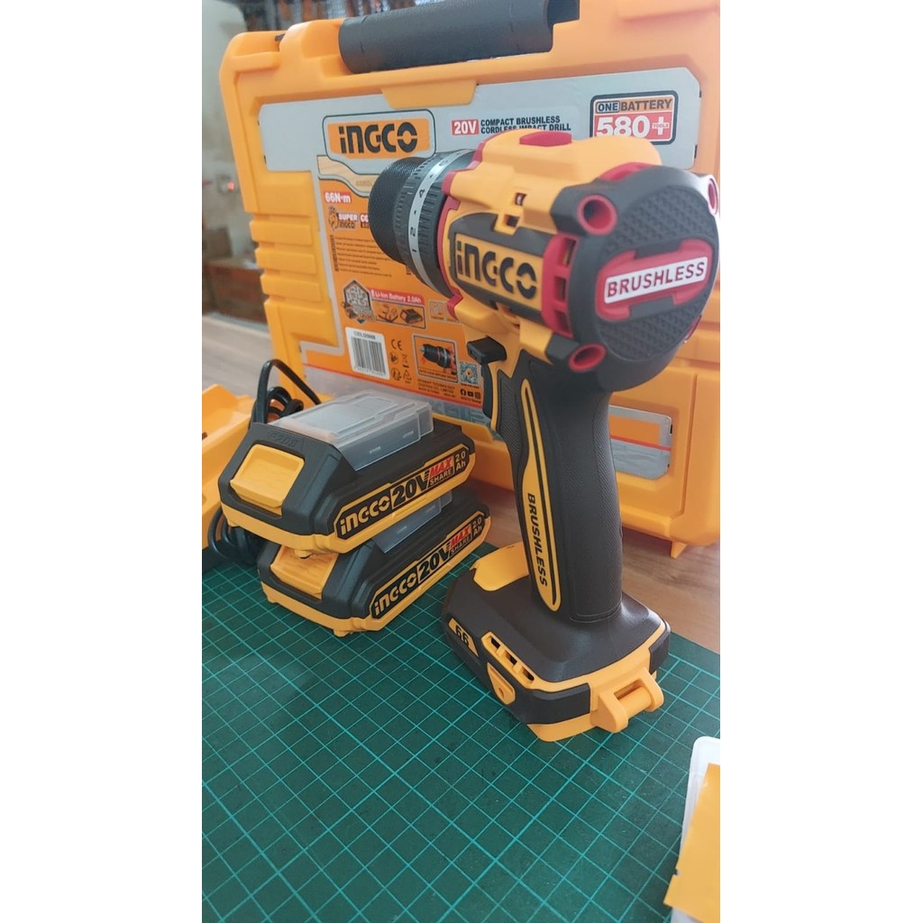 Bor 13mm Cordless Impact Drill Brushless 20V 66Nm INGCO CIDLI20668