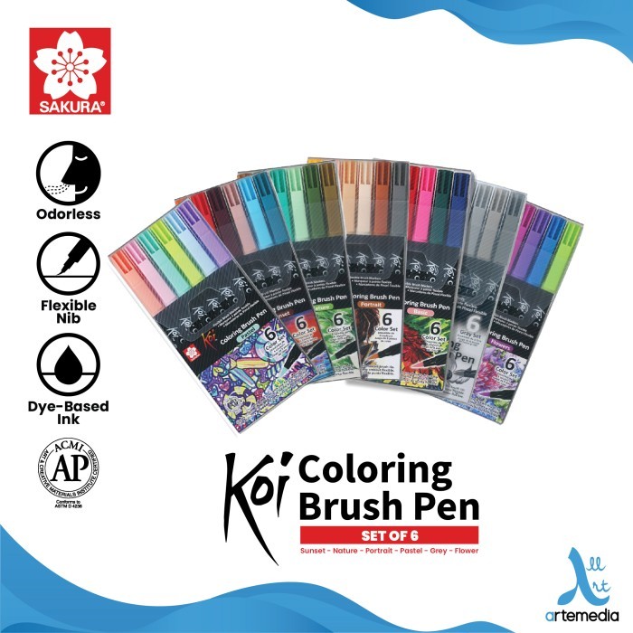 

TERBARU Brush Pen Sakura Koi Coloring Brush Pen Set 6 Pena Kuas Warna BISA GRAB!