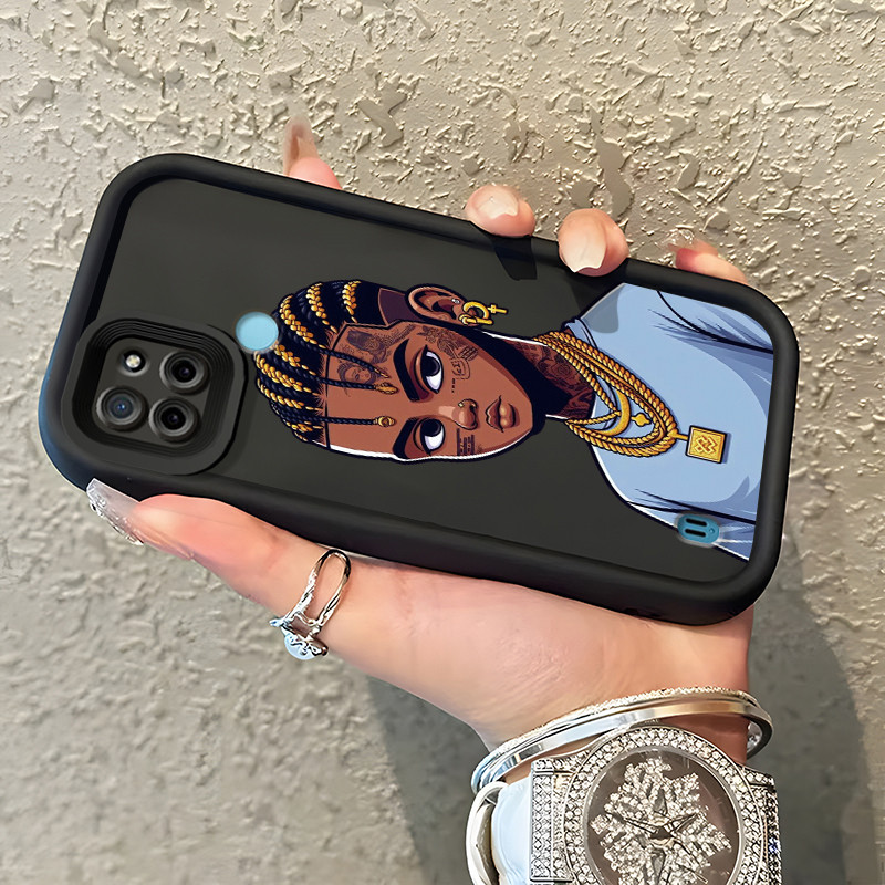 Casing Hp Untuk Realme C21Y Realme C25Y Case Casing kotor kepang pria pola Kasing HP Kesing Silikon 