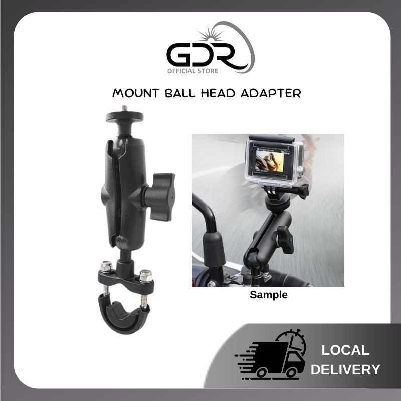 Dudukan Braket Kamera Sepeda Motor Dudukan Stang 1/4 Dudukan Logam Untuk GoPro / Insta360 / Kamera A