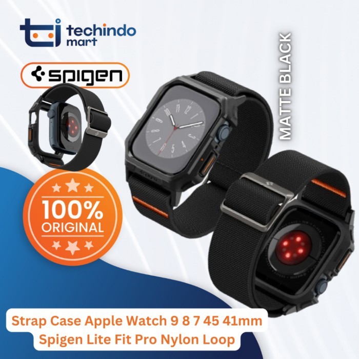 Strap Case Apple Watch 9 8 7 45 41mm Spigen Lite Fit Pro Nylon Loop