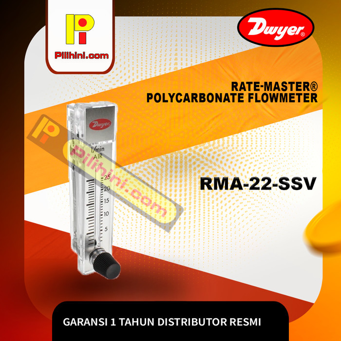 TERBARU Dwyer RMA-22-SSV Rate-Master Polycarbonate Flowmeter