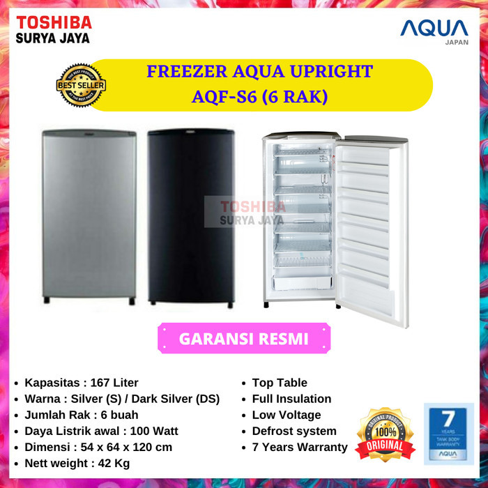 Freezer 6 Rak AQUA AQF-S6 (S) - Freezer Asi - Jabodetabek