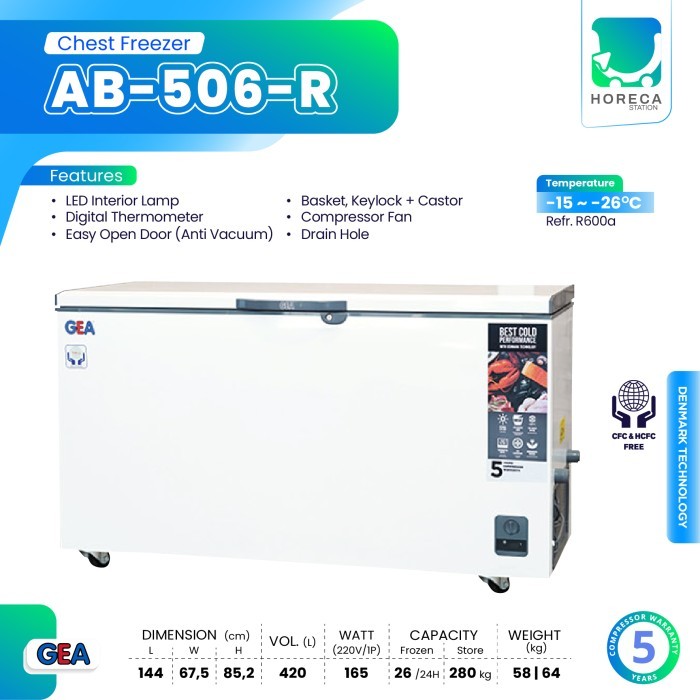 GEA Chest Freezer Box 420 Liter AB-506-R / AB 506 R / AB506R