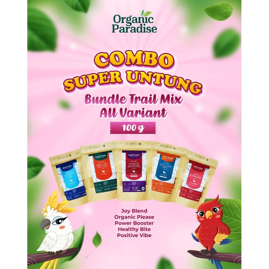 

BARANG TERLARIS Paket Bundling Trail Mix Combo Super Untung - All Variant Trail Mix 100 gram