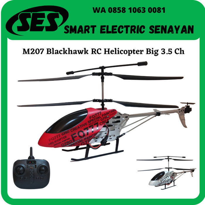 TERBARU RC Helicopter Blackhawk M207 Helikopter 4 Arah Uk Besar 45cm