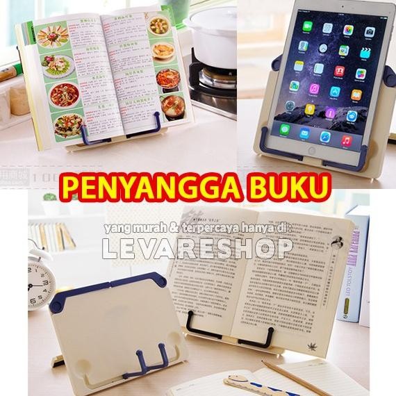 

Penyangga Buku Berdiri + Tuas Penahan Lembar Halaman Saat Membaca