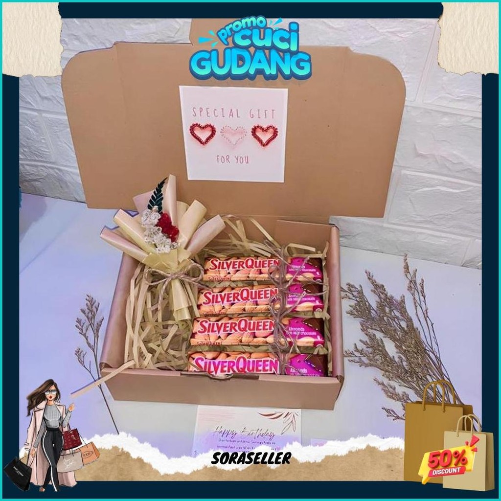 

Hampers Gift Box Coklat Untuk Kado Ulang Tahun / Anniversary / Valentine / Lebaran / Wisuda Original Produk
