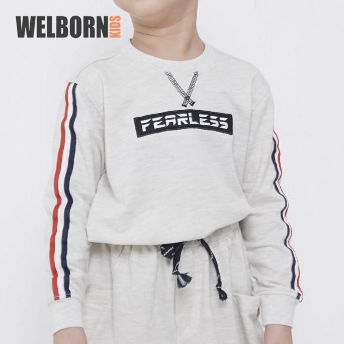 Welborn Kids Sweater Fearless Grey Anak Laki