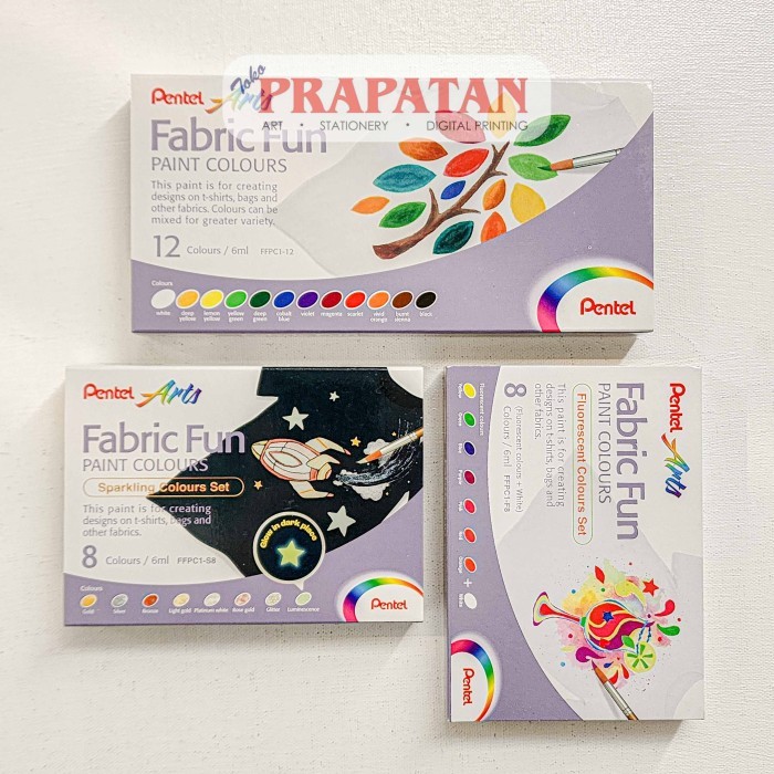 

Pentel Fabric Fun Paint Set 6ml | Cat Kain Tekstil