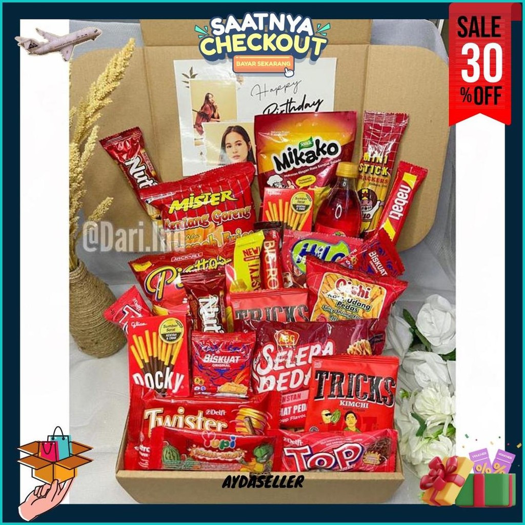 

Snack Box / Gift Box Snack / Hampers Snack / Kado Ulang Tahun / Gift Box Ulang Tahun / Gift Box Wisuda / Kado Wisuda Kado Ulang Tahun Hadiah Graduation Hadiah Birthday Kado Valentine Hadiah Anniversary Bisa Cod