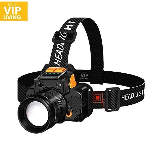 Senter Lampu Kepala Super Terang Headlamp Led Rechargeable Zoom