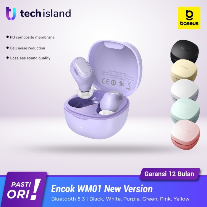 Baseus Earphone / Headset Earbuds Bluetooth Wireless TWS Encok WM01