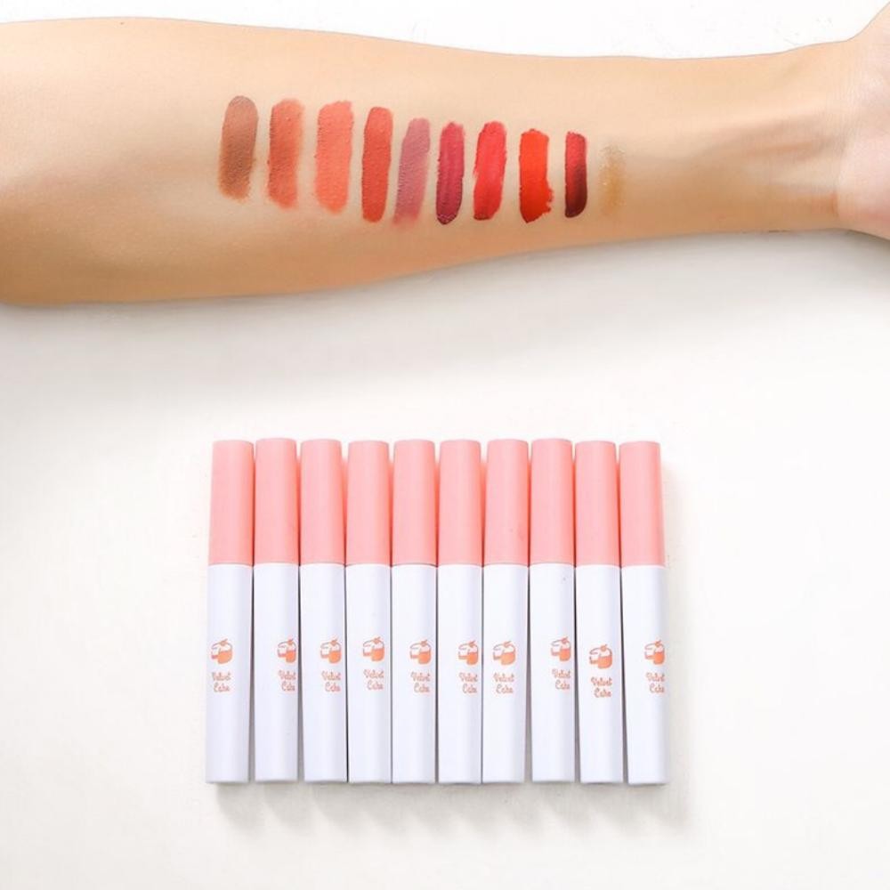 Fg-7 [Set Isi 10] Muge Leen Lipgloss Korean Velvet Matte Transferproof Tahan Lama Melembabkan L Silk