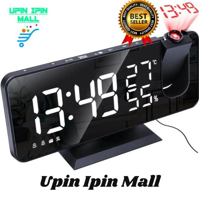 Jam Meja Alarm Cermin Jam Meja Digital Proyektor Temperature Fm Radio