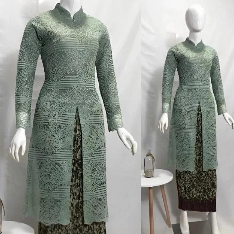 de Atasan Kebaya Tunik Brukat Kurung Busui Kebaya Tunik Brokat Kancing Depan Atasan Kebaya Tunik Mal