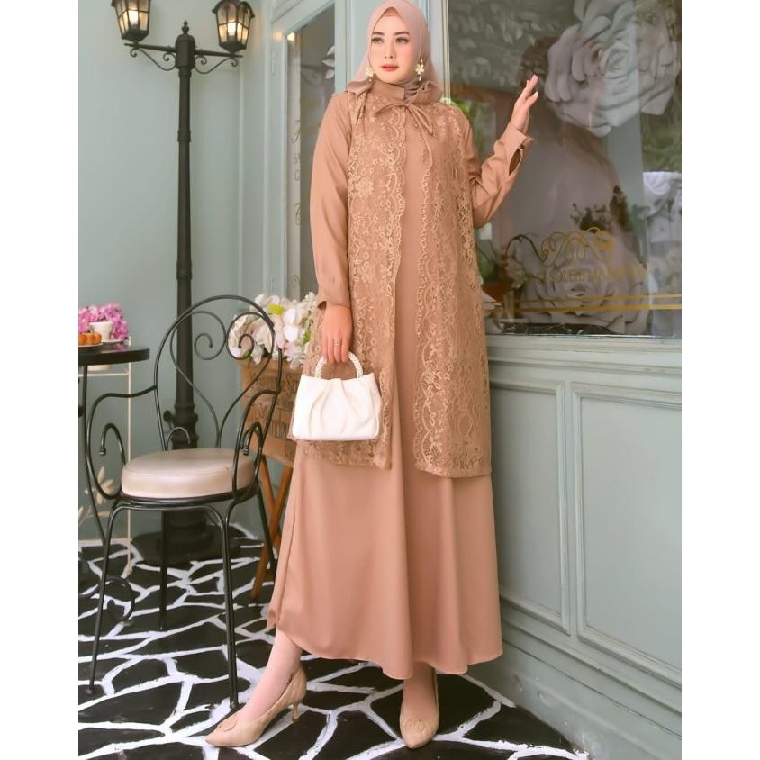 Gamis Jumbo Set Inner Outer Bahan Katun Toyobo LD 120 130 140 cm