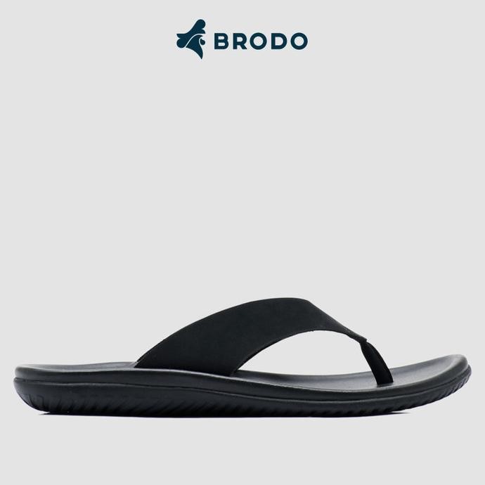 Sandal Pria Brodo Flipper Full Black Original Dan Terpercaya