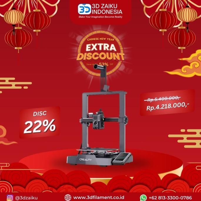 Creality Ender 3 V3 Ke 32 Bit Updated 3D Printer Prusa I3 Size Besar