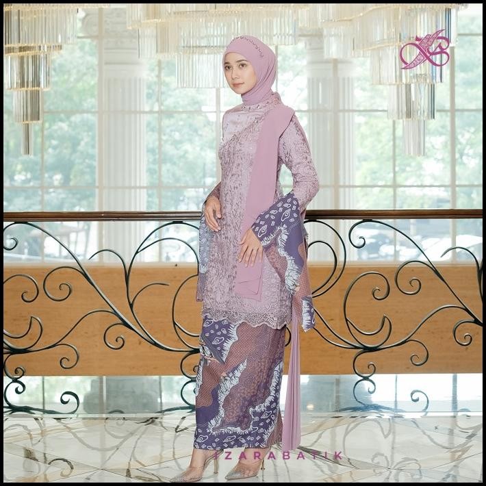 Esthie Lilac - Setelan Baju Kebaya Batik Modern Couple Wisuda Lamaran Kondangan [Izarabatik] Best Se