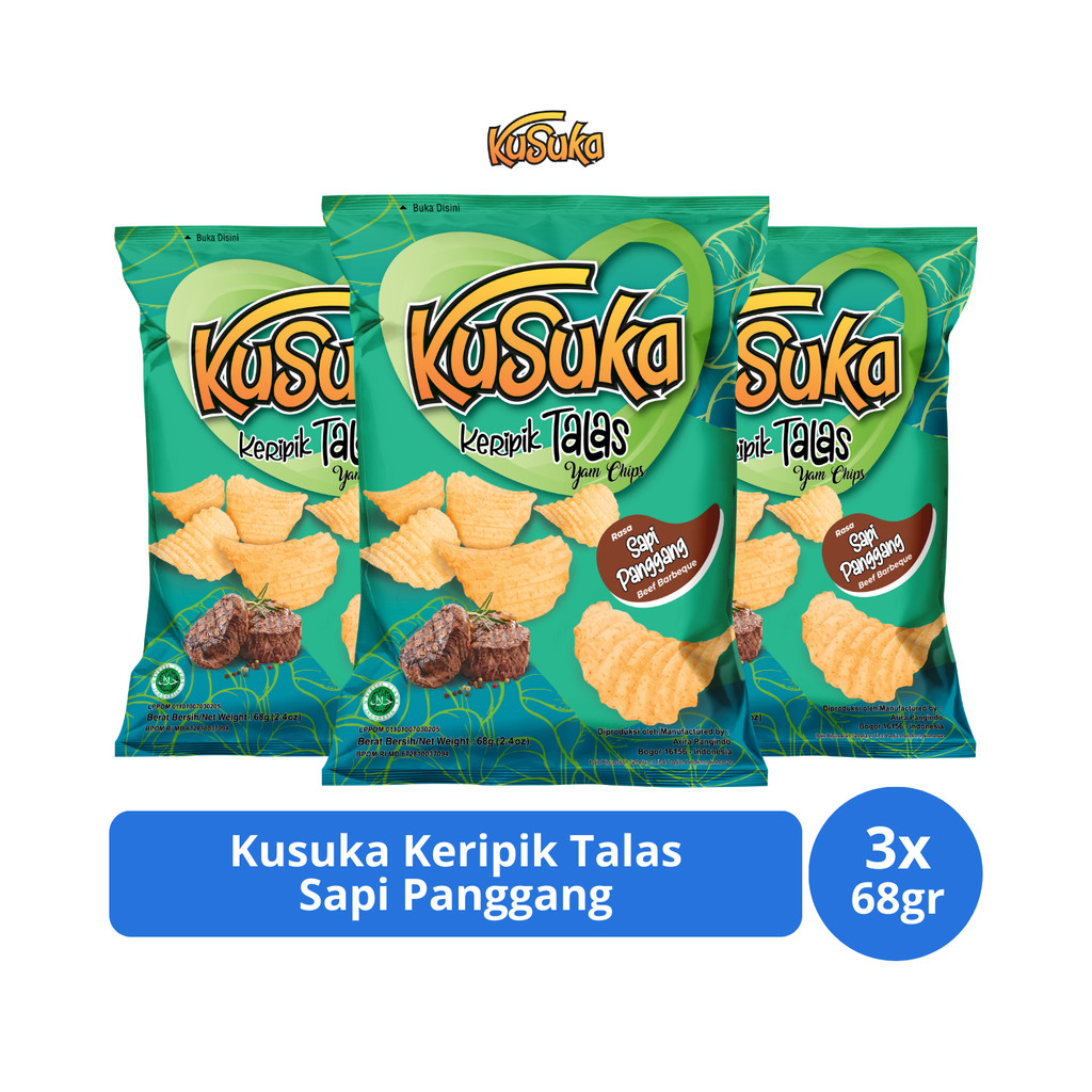 

Kusuka Keripik Talas Sapi Panggang 68gr x 3 pcs
