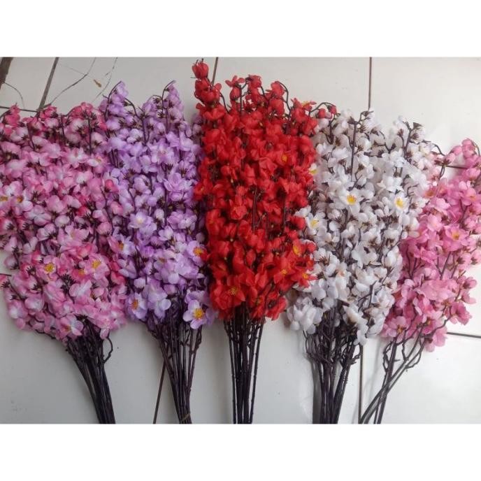 bunga sakura artificial plastik palsu LUSINAN