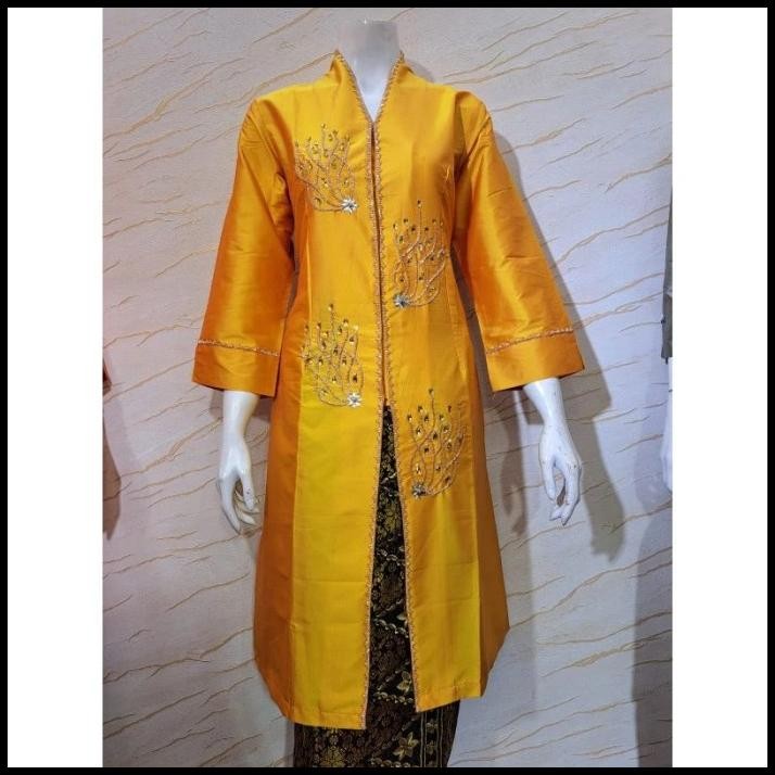 Atasan Kebaya Taffeta Warna Kuning/Atasan Kebaya Melayu Full Payet Best Seller