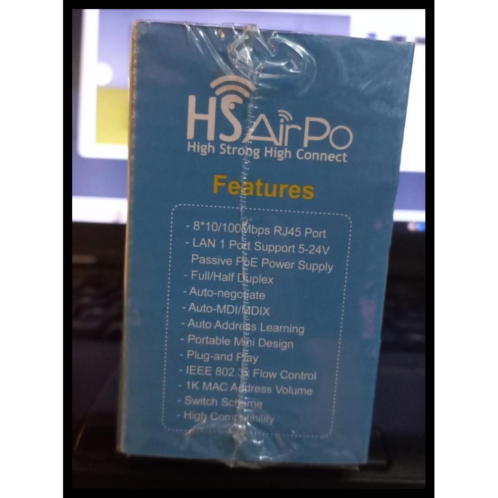 terbaru  hsairpo sw108p 8 port 10 100 mbps passive poe switch hsairpo ready