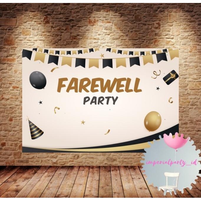 || PROMO  ~`~ Custom Backdrop Banner Spanduk Farewell Party Retirement Perpisahan ||~~~