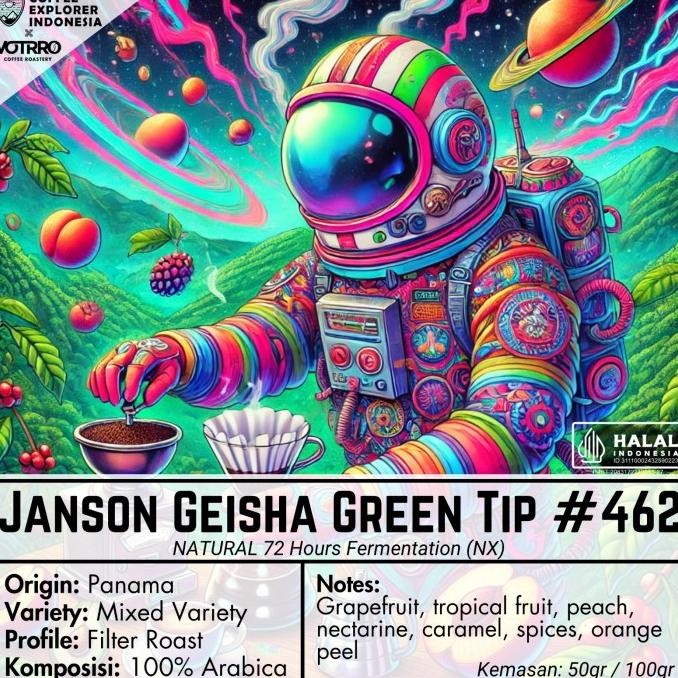 

Biji Kopi Bubuk Arabika Janson Estate Geisha Green Tip - Limited - Single Origin Arabica Filter Manual Brew Speciality Coffee - Explore Series - Votrro X Coffee Explorer Indonesia