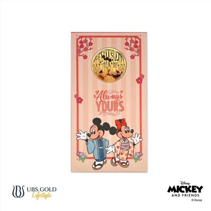 

HRG DISKON UBS Gold Angpao Disney Mickey Minnie Mouse Always Yours 0.2 Gr