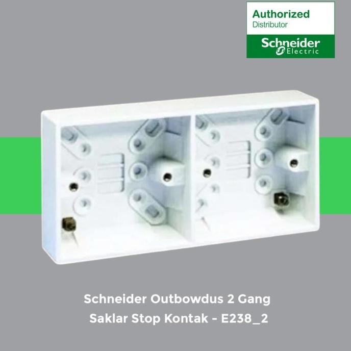 READY STOCK SCHNEIDER OUTBOWDUS 2 GANG SAKLAR STOP KONTAK - E238_2 
